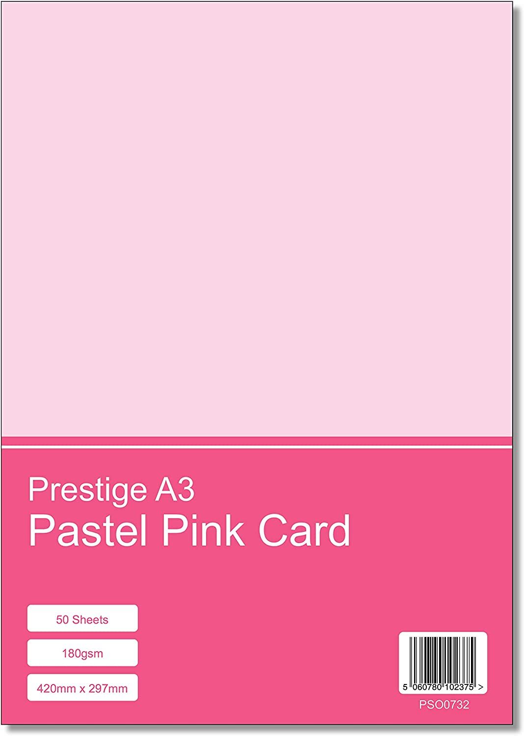 Prestige A3 Pink 180gsm Craft Card x 50 Sheets