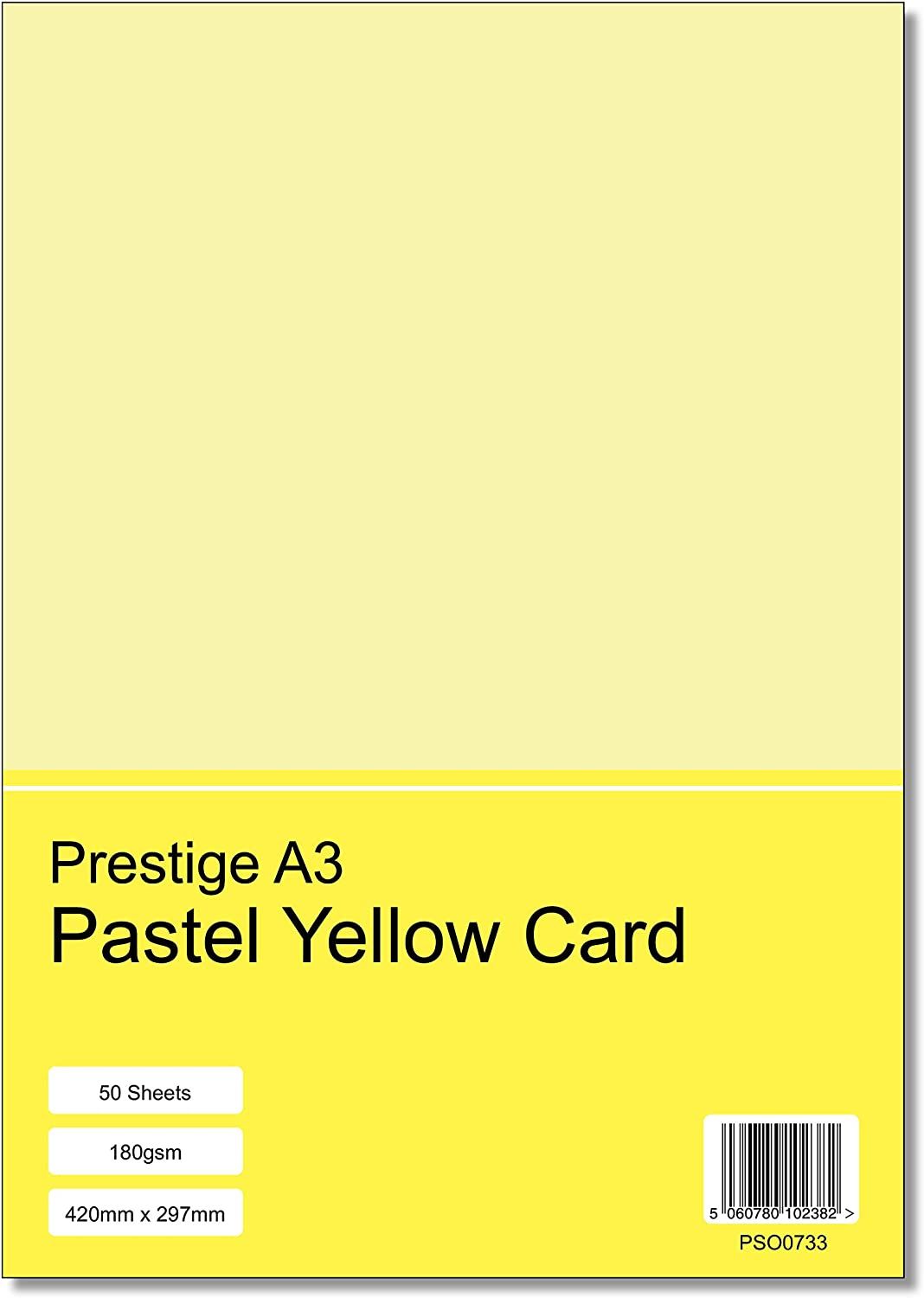 Prestige A3 Pastel Yellow 180gsm Craft Card x 50 Sheets