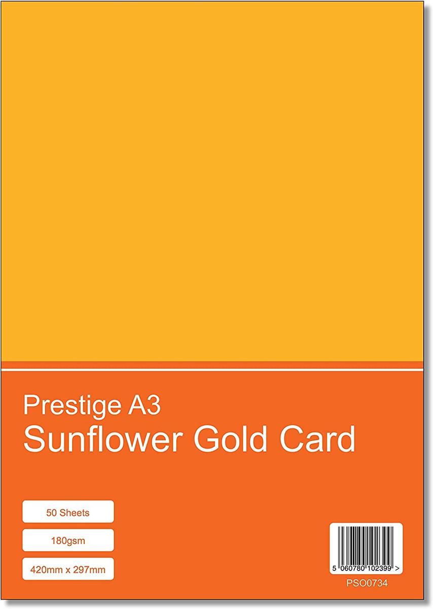 Prestige A3 Sunflower Gold 180gsm Craft Card x 50 Sheets — smooth