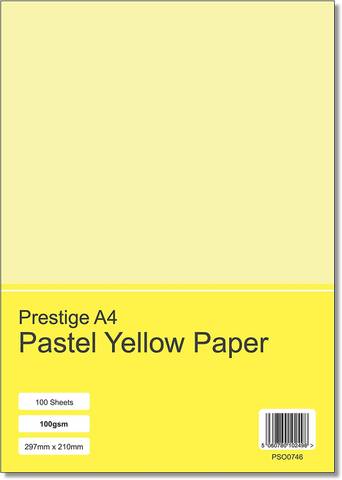 Prestige A4 Pastel Yellow 100gsm Paper x 100 Sheets