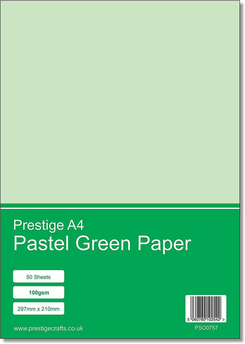 Prestige A4 Pastel Green 100gsm Paper x 50 Sheets — smooth