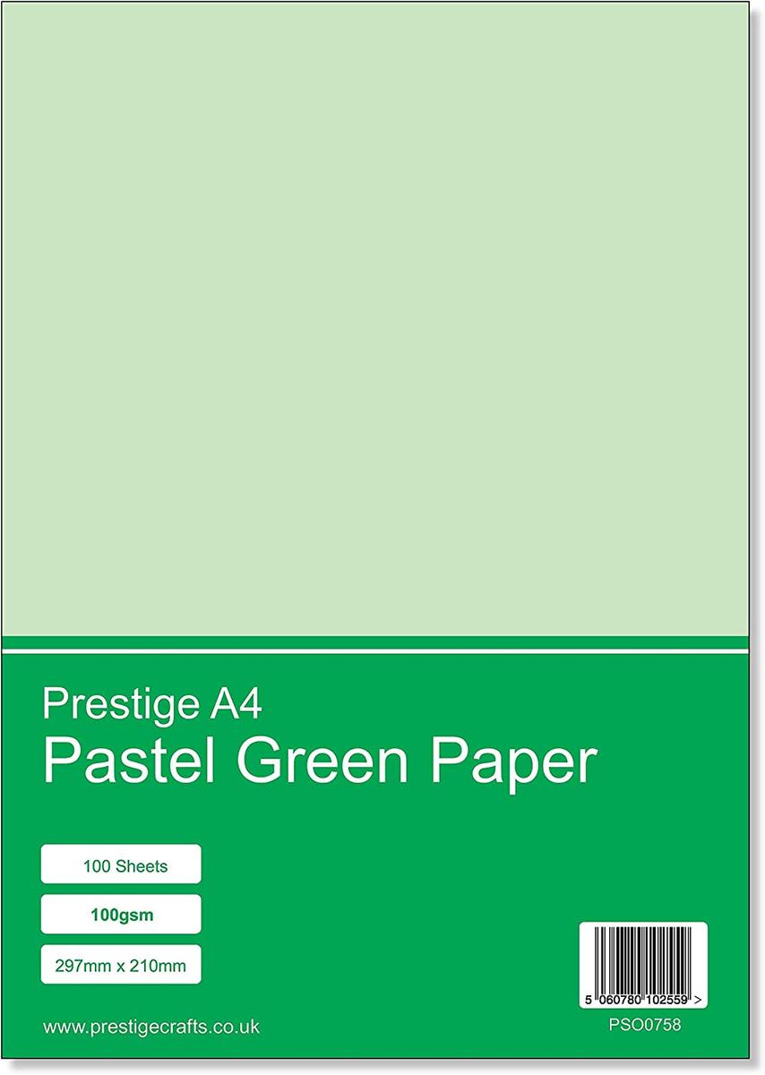Prestige A4 Pastel Green 100gsm Paper x 100 Sheets — smooth