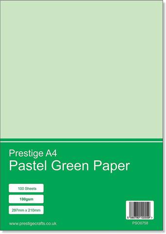 Prestige A4 Pastel Green 100gsm Paper x 100 Sheets