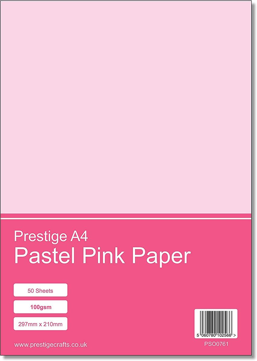 Prestige A4 Pastel Pink 100gsm Paper x 50 Sheets — smooth