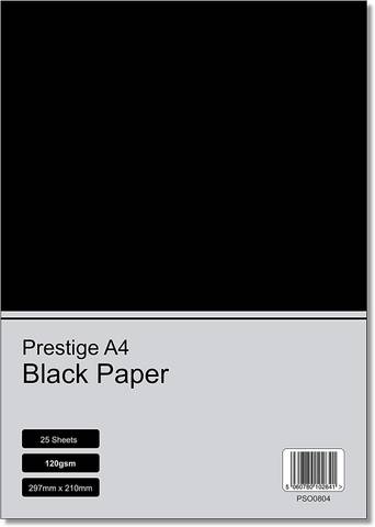 Prestige A4 Black 120gsm Craft Paper x 25 Sheets per Pack