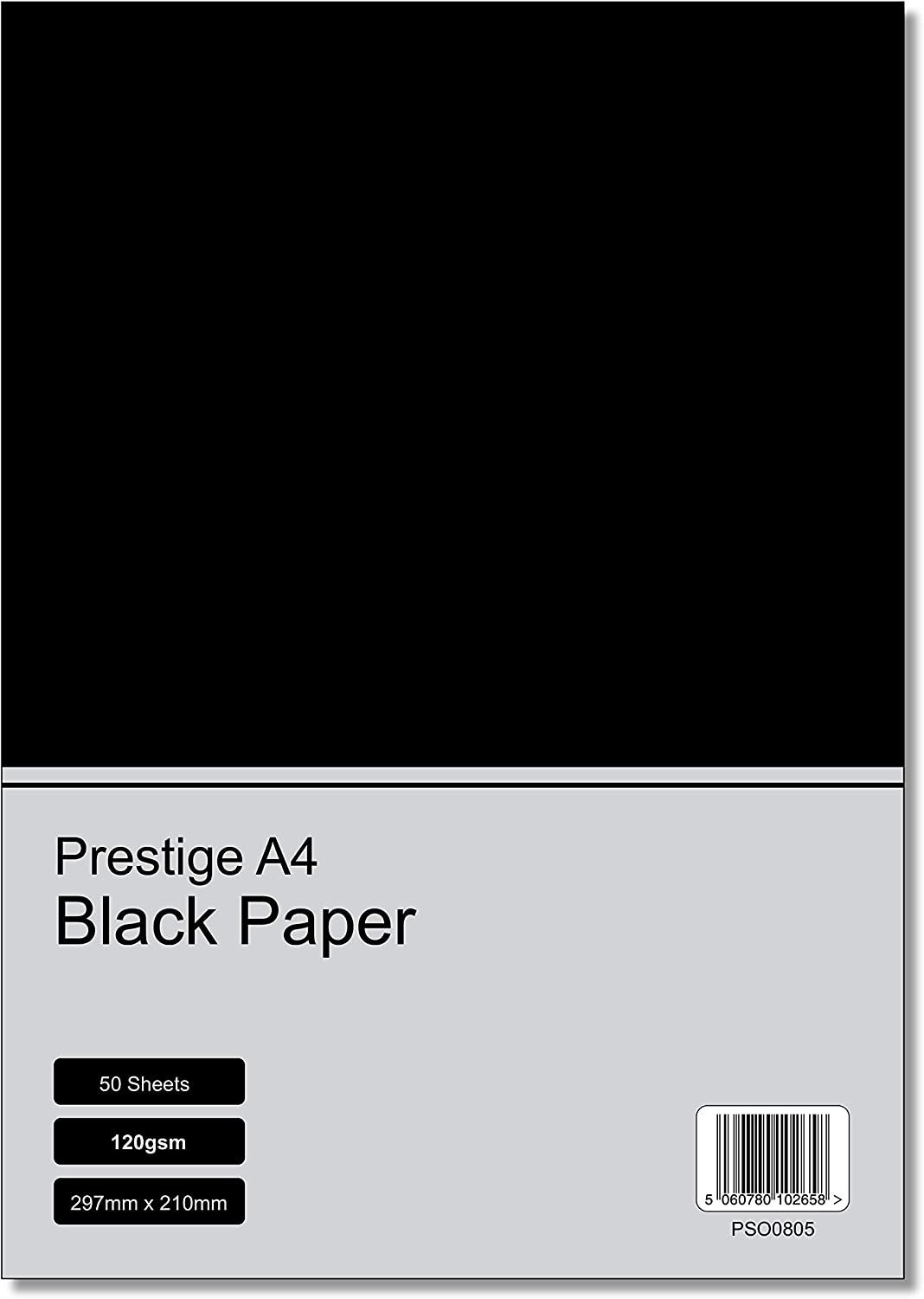 Prestige A4 Black 120gsm Craft Paper x 50 Sheets