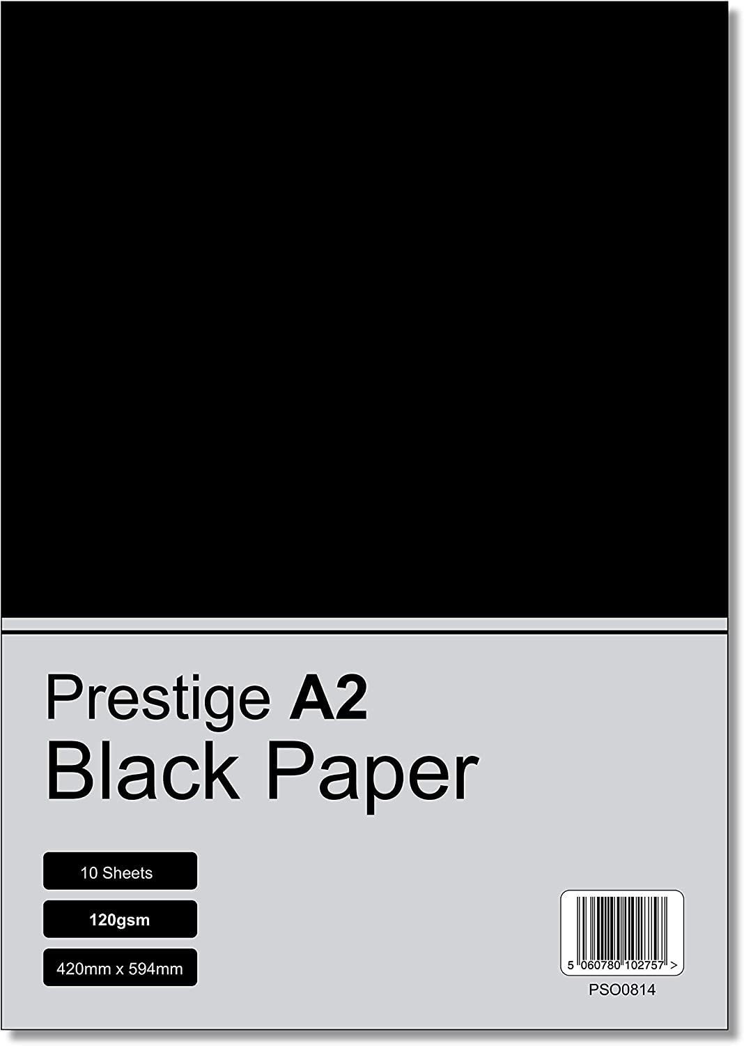 Prestige A2 Black 120gsm Craft Paper x 10 Sheets