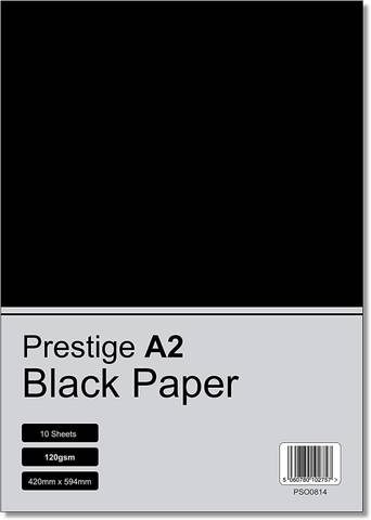 Prestige A2 Black 120gsm Craft Paper x 10 Sheets