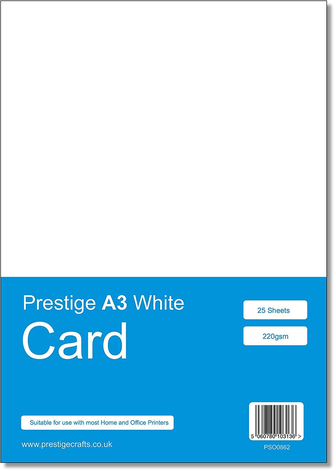 Prestige A3 White Craft Card - 220gsm - 25 Sheets