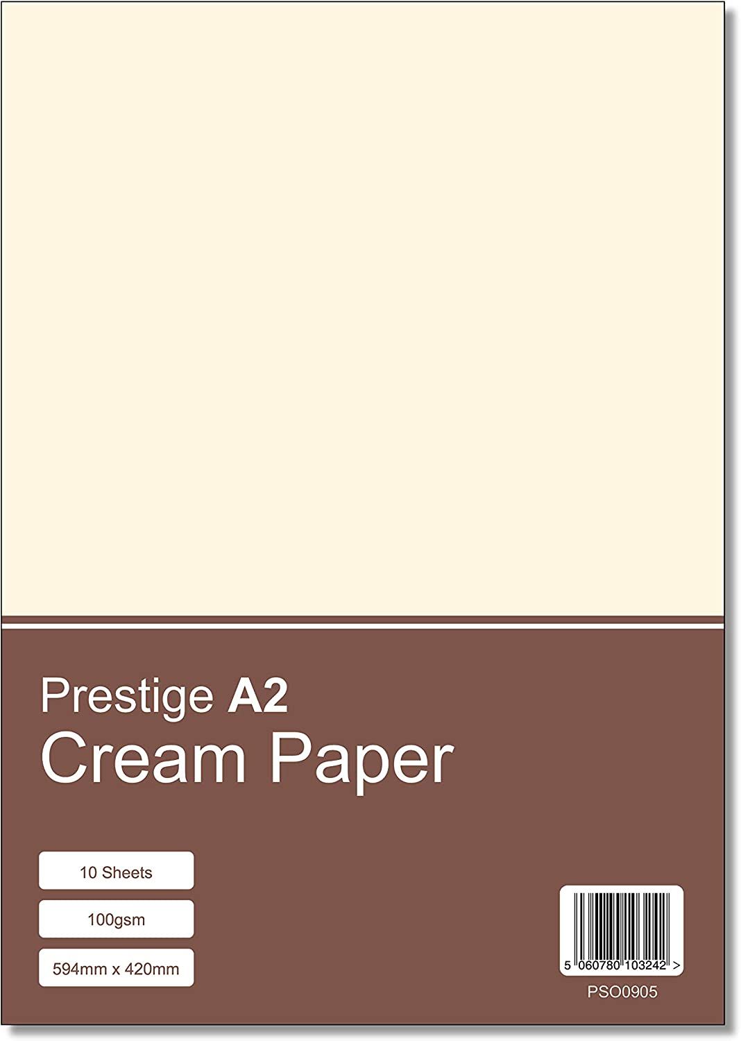 Prestige A2 Cream 100gsm Paper x 10 Sheets