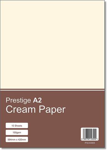 Prestige A2 Cream 100gsm Paper x 10 Sheets