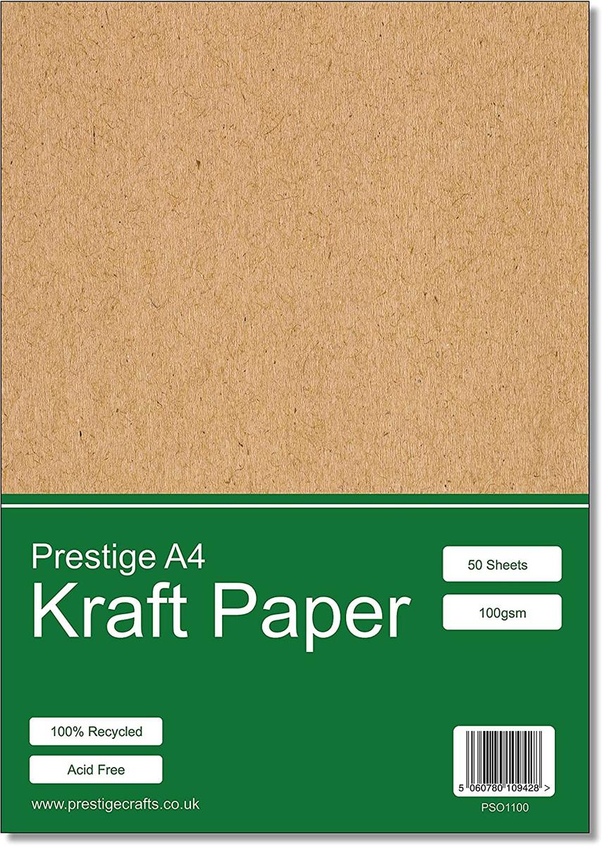 Kraft Paper A4 Recycled 100gsm - 50 Sheets — smooth