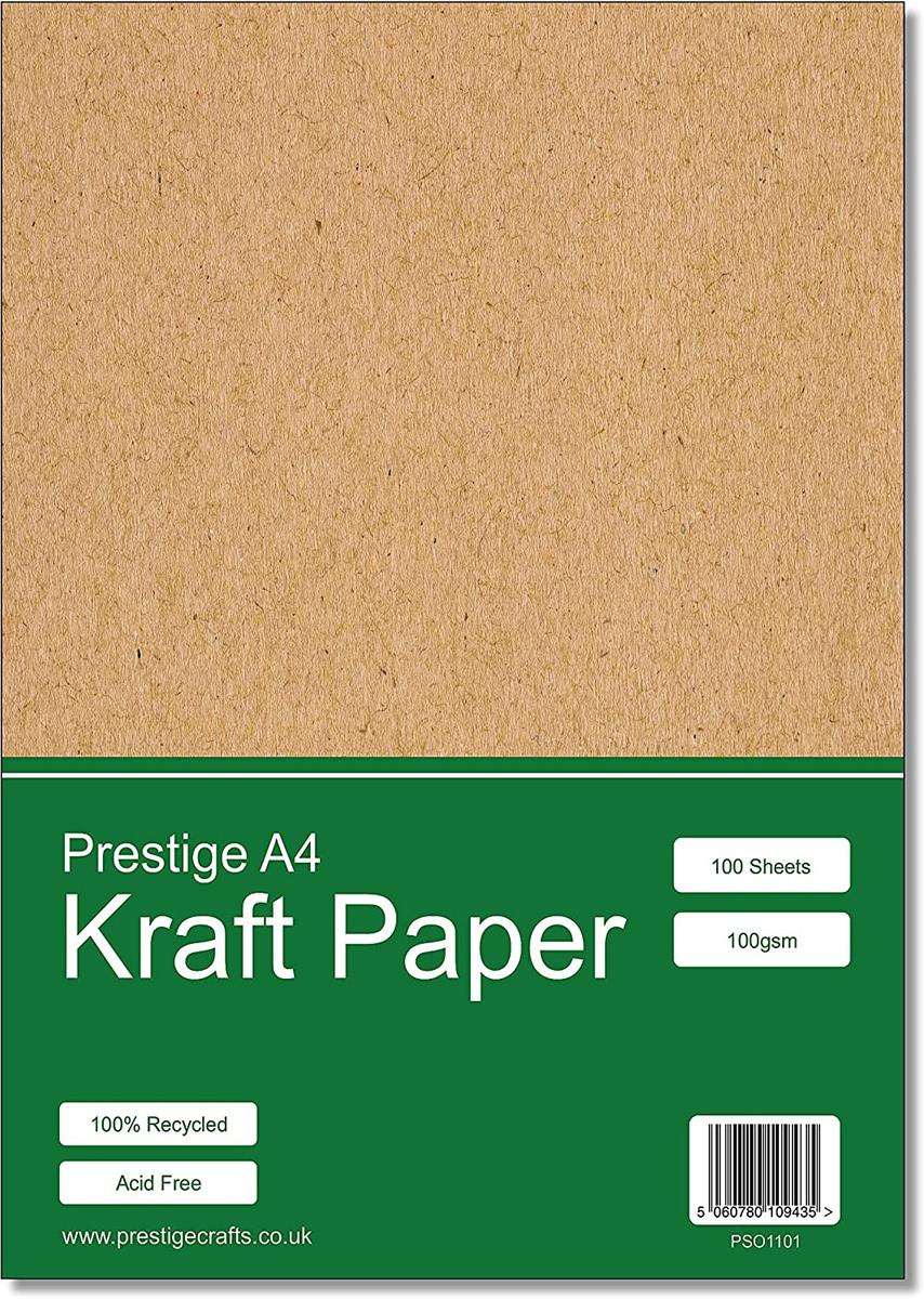 Kraft Paper A4 Recycled 100gsm - 100 Sheets — smooth