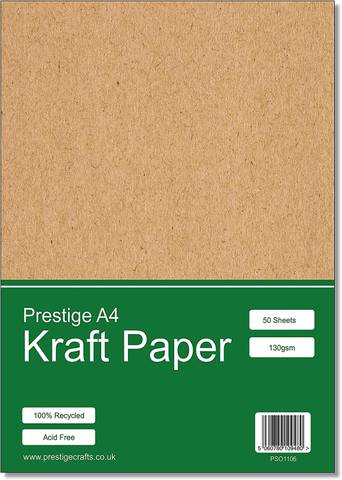 Prestige Kraft Paper A4 Recycled 130gsm - 50 Sheets