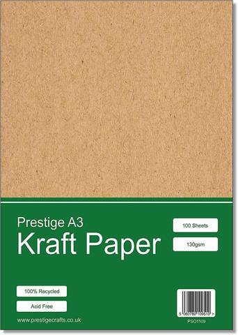 Kraft Paper A3 Recycled 130gsm - 100 Sheets