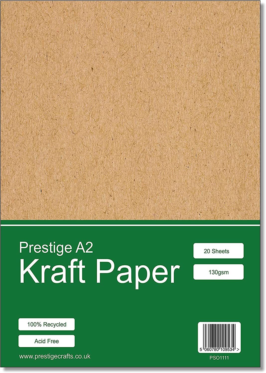 Prestige Kraft Paper A2 Recycled 130gsm - 20 Sheets