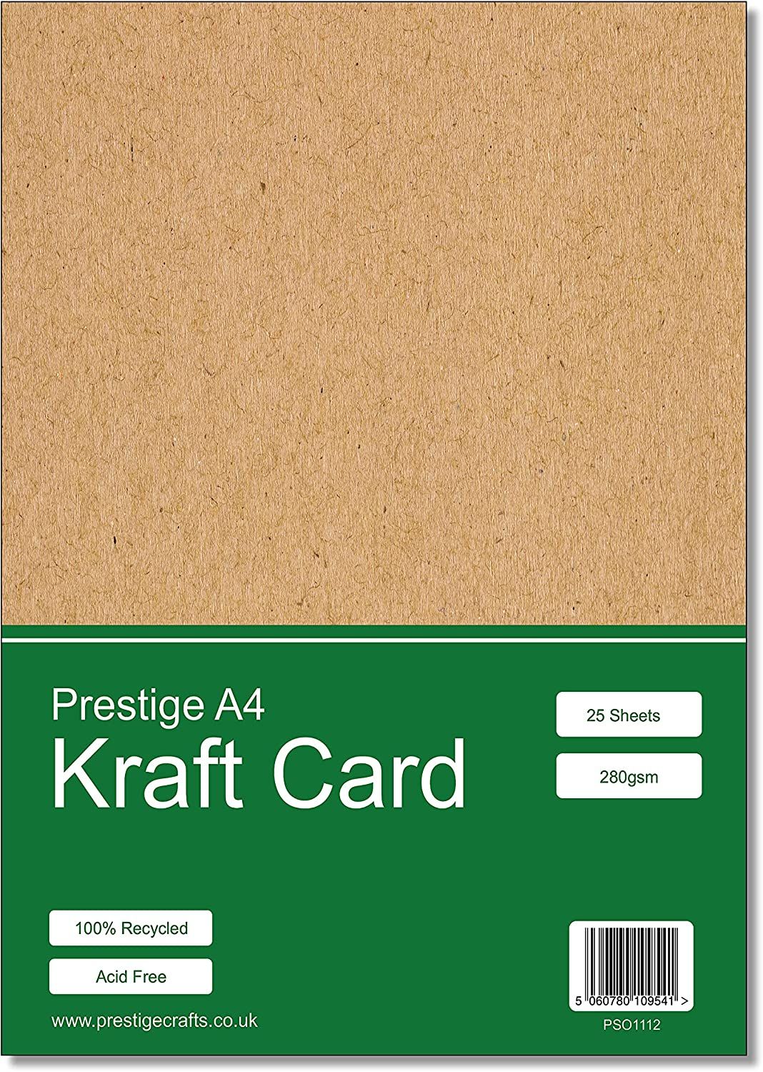 Prestige Kraft Card A4 Recycled 280gsm - 25 Sheets