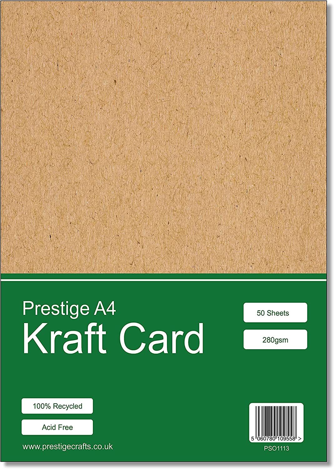 Prestige Kraft Card A4 Recycled 280gsm - 50 Sheets