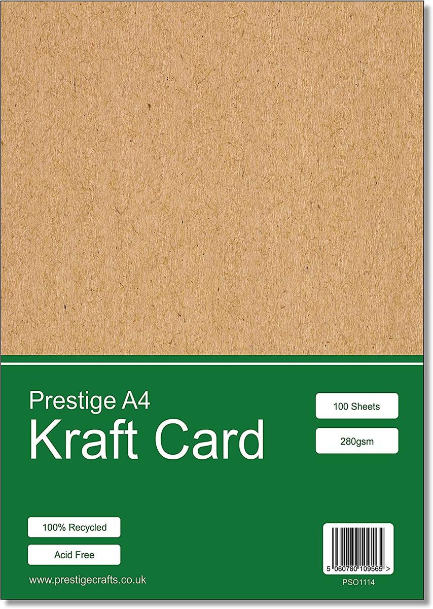 Prestige Kraft Card A4 Recycled 280gsm - 100 Sheets — smooth