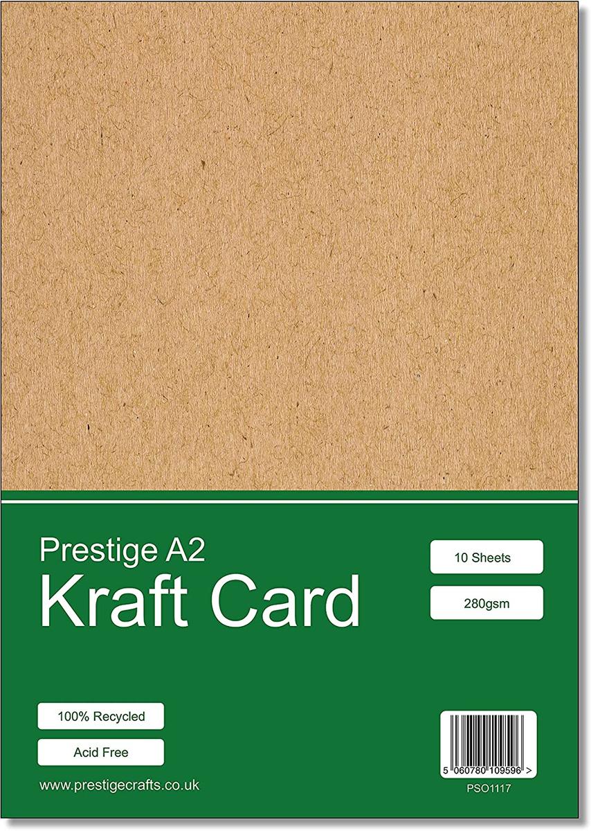 Prestige Kraft Card A2 Recycled 280gsm - 10 Sheets — smooth