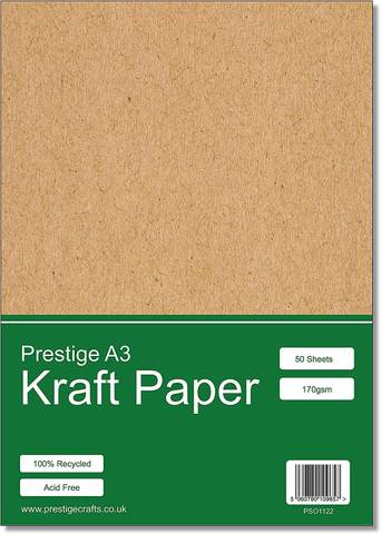 Prestige Kraft Card A3 Recycled 170gsm - 50 Sheets