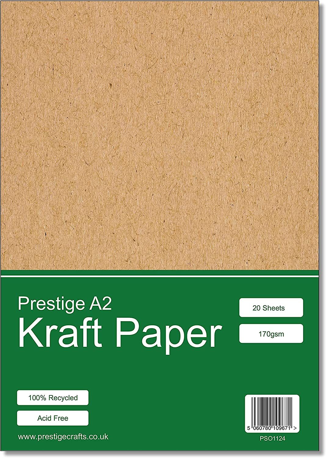 Prestige Kraft Card A2 Recycled 170gsm - 20 Sheets