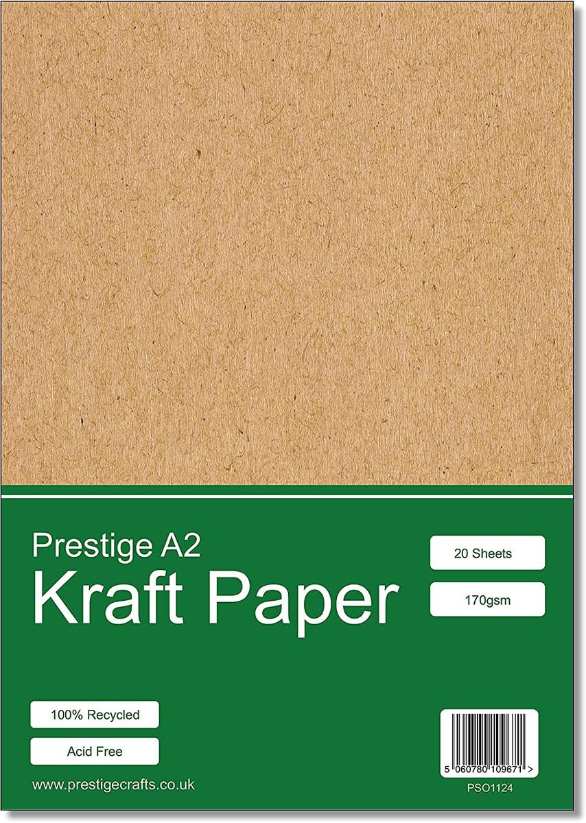 Prestige Kraft Card A2 Recycled 170gsm - 20 Sheets — smooth