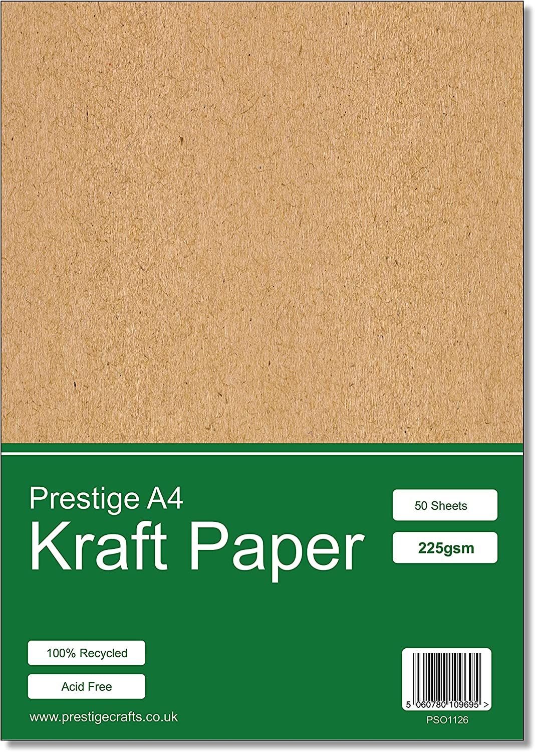 Prestige Kraft Card A4 Recycled 225gsm - 50 Sheets