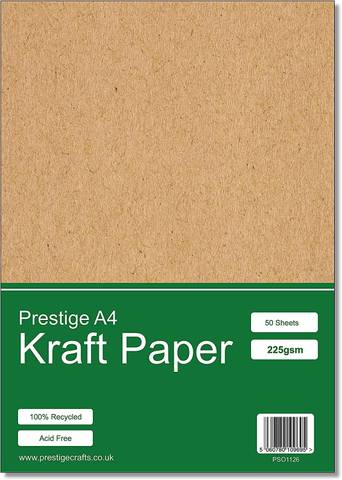Prestige Kraft Card A4 Recycled 225gsm - 50 Sheets