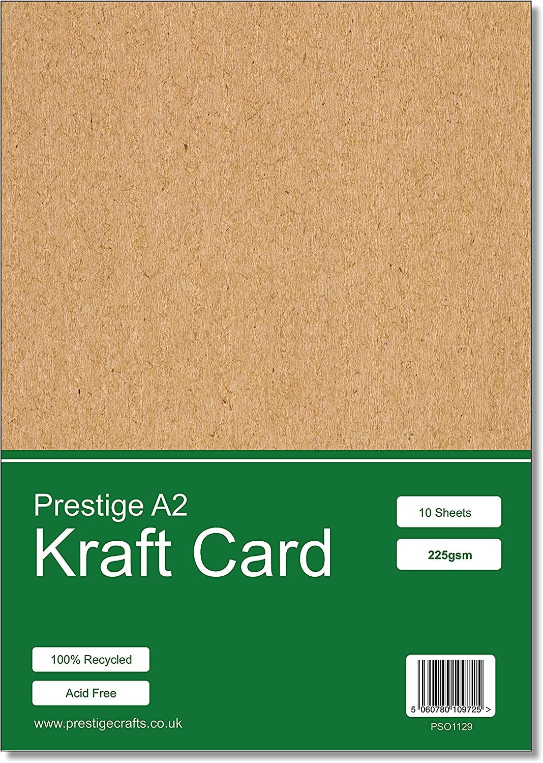 Prestige Kraft Card A2 Recycled 225gsm - 10 Sheets