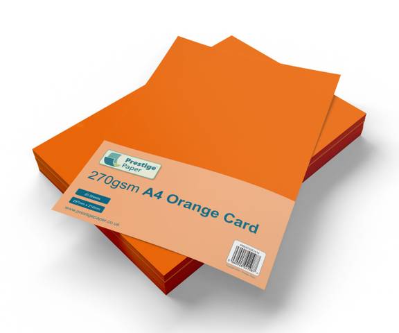 Prestige A4 270gsm Orange Card - 20 Sheets