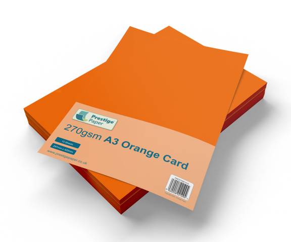 Prestige A3 270gsm Orange Card - 10 Sheets