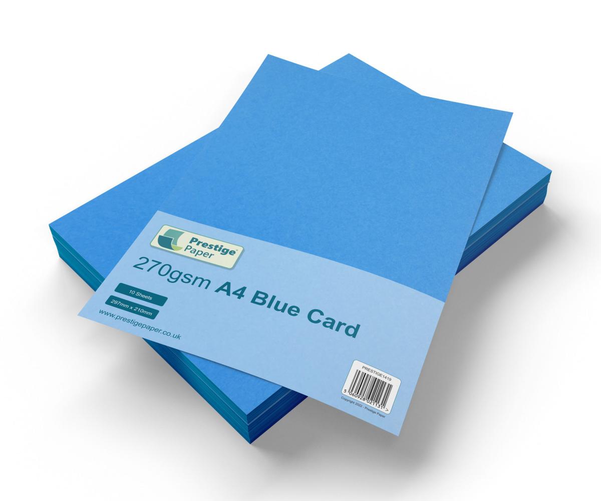 Prestige A4 270gsm Blue Card - 10 Sheets — smooth