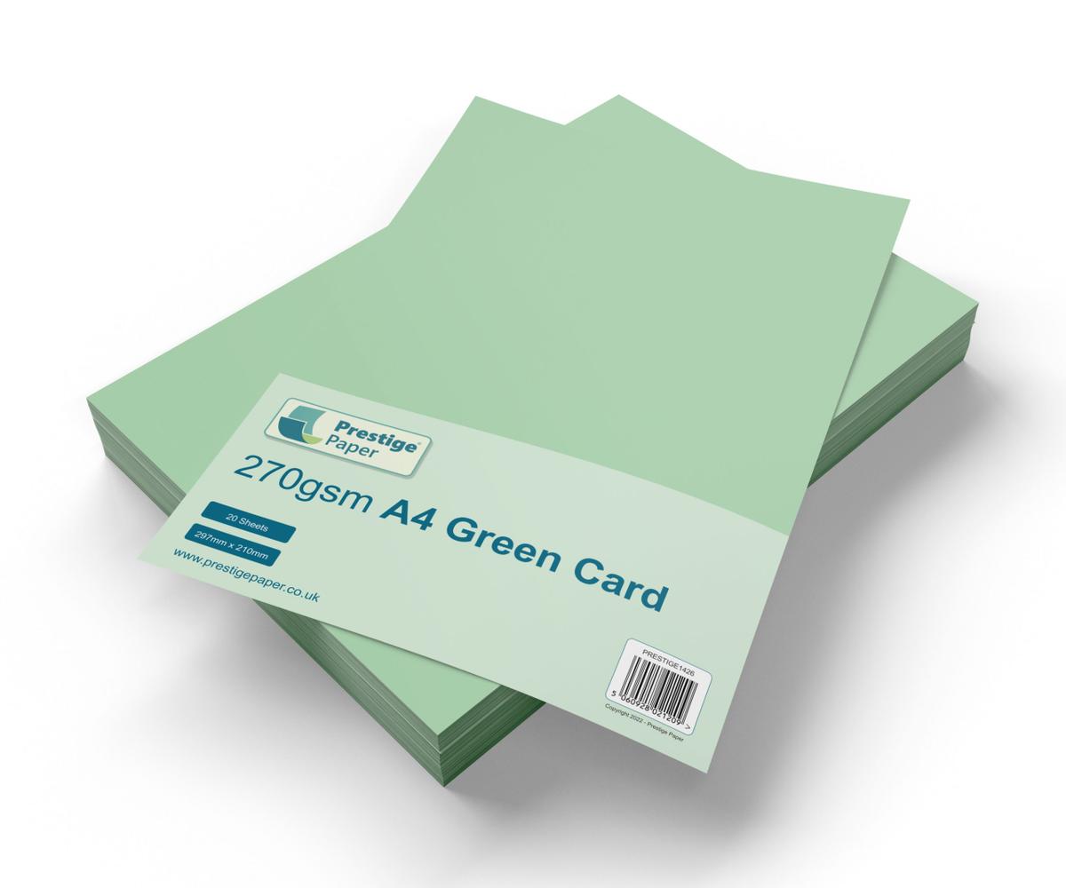 Prestige A4 270gsm Green Card - 20 Sheets — smooth