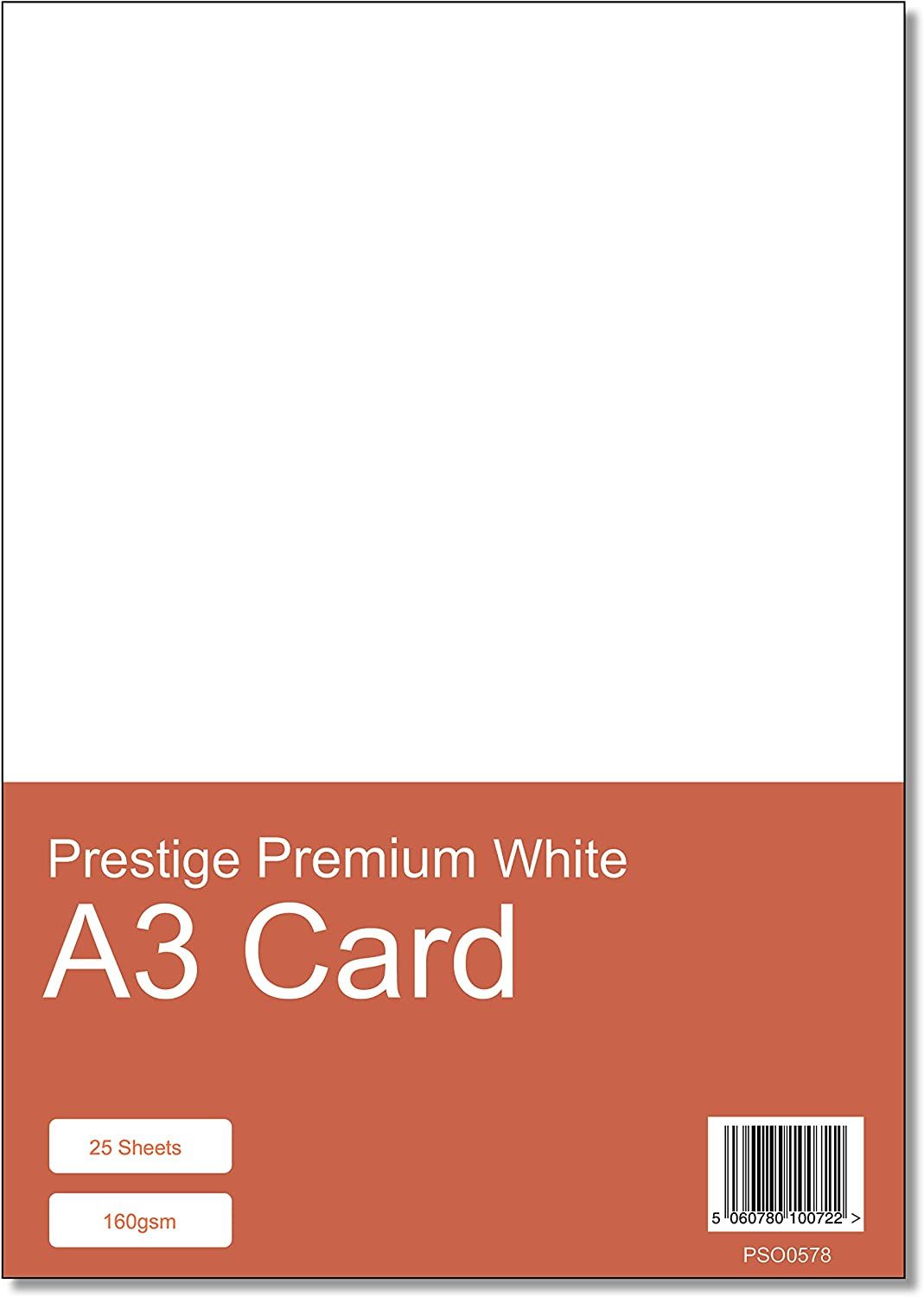 Prestige A3 160gsm White Card Pack - 25 Sheets