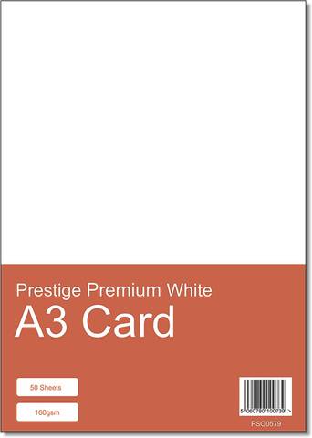 Prestige A3 160gsm White Card Pack - 50 Sheets