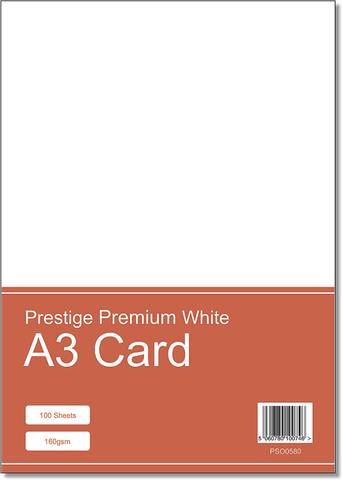 Prestige A3 160gsm White Card Pack - 100 Sheets