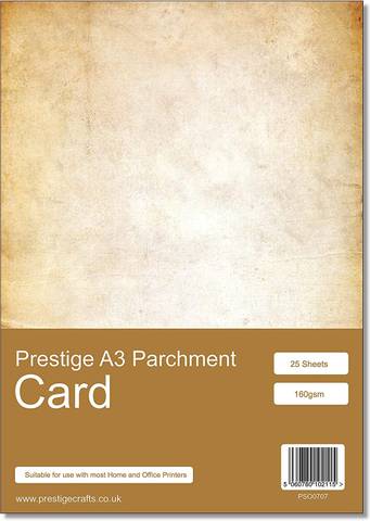 Old Style - Antique Vintage - Parchment Card - Craft Card - Menu Card - A3 Size - 160gsm - 25 Sheets