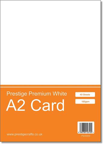 Prestige A2 White Craft Card - 160gsm - 40 Sheets