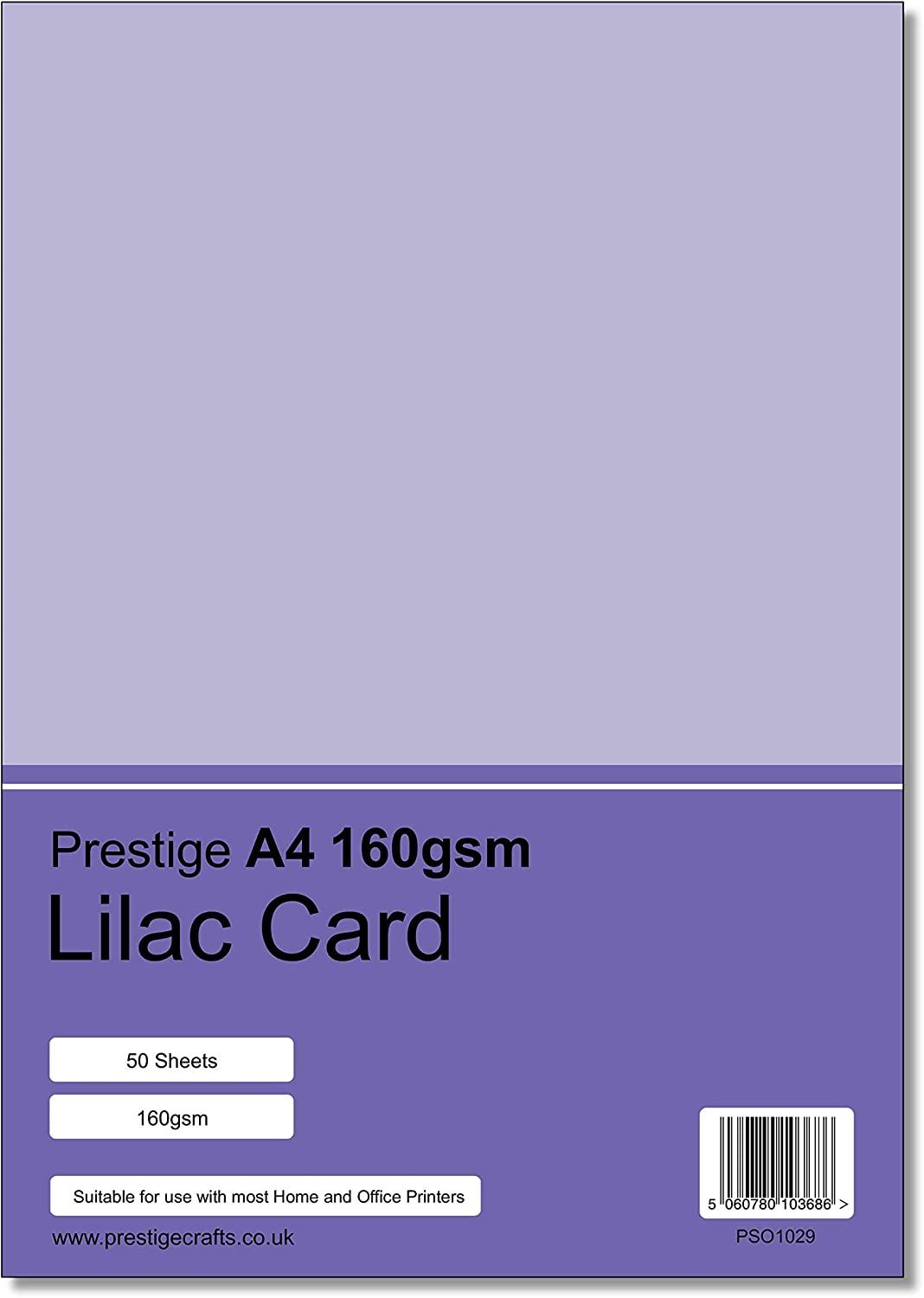 Prestige A4 160gsm Lilac Card - 50 Sheets per Pack