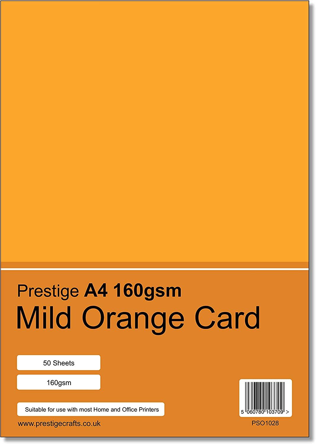 Prestige A4 160gsm Mild Orange Card - 50 Sheets per Pack