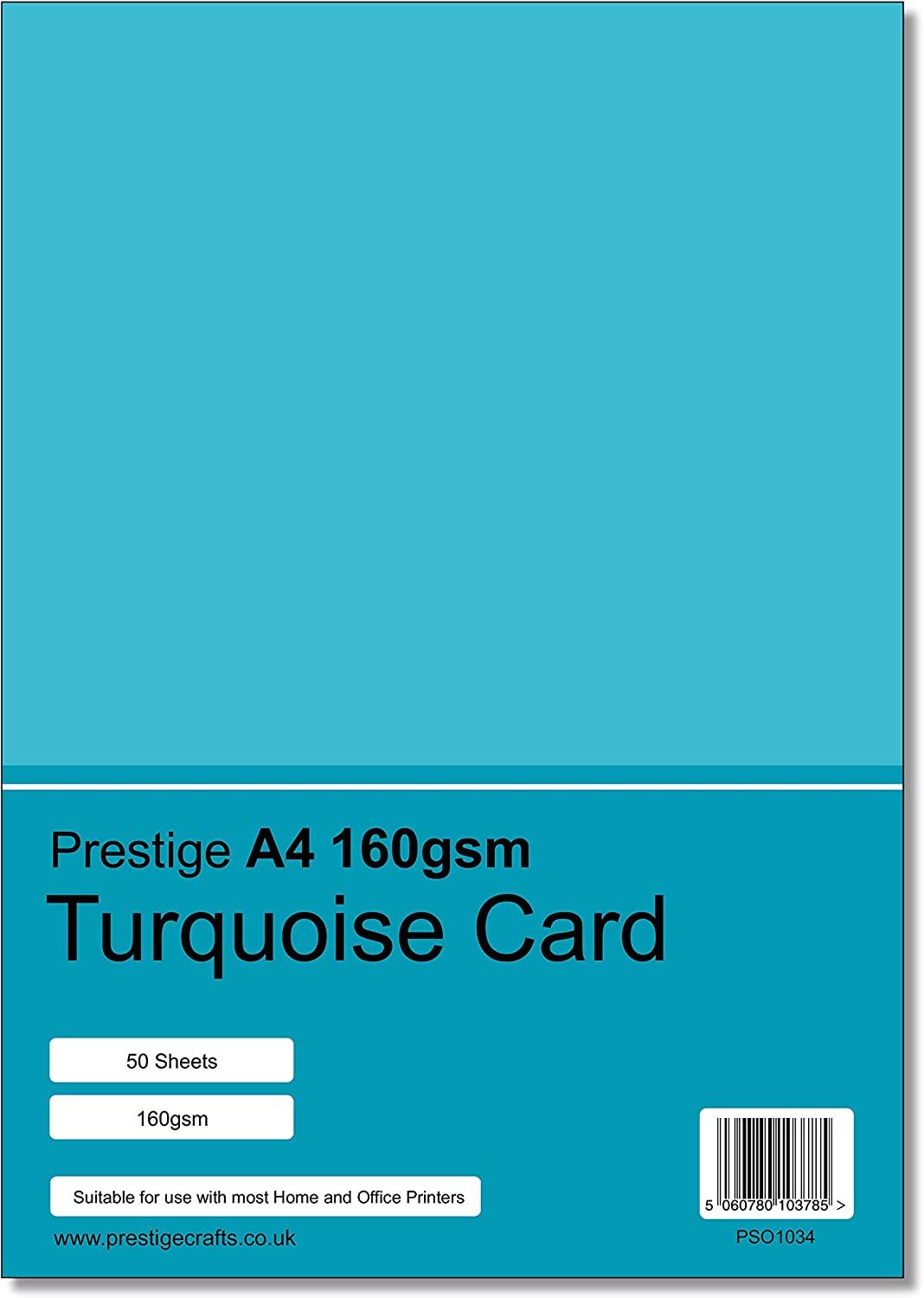 Prestige A4 160gsm Turquoise Card - 50 Sheets per Pack