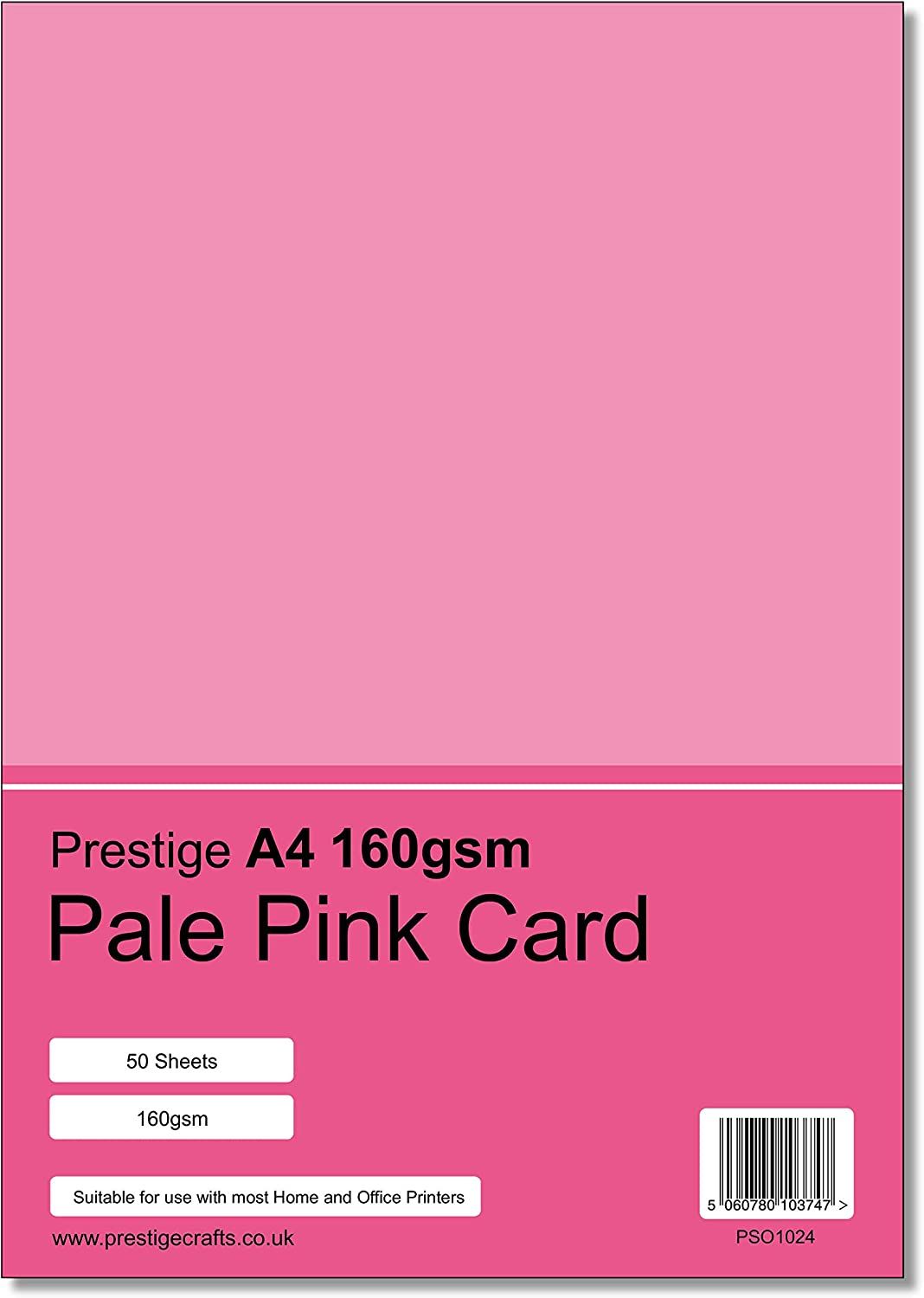 Prestige A4 160gsm Pale Pink Card - 50 Sheets per Pack