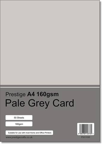 Prestige A4 160gsm Pale Grey Card - 50 Sheets per Pack