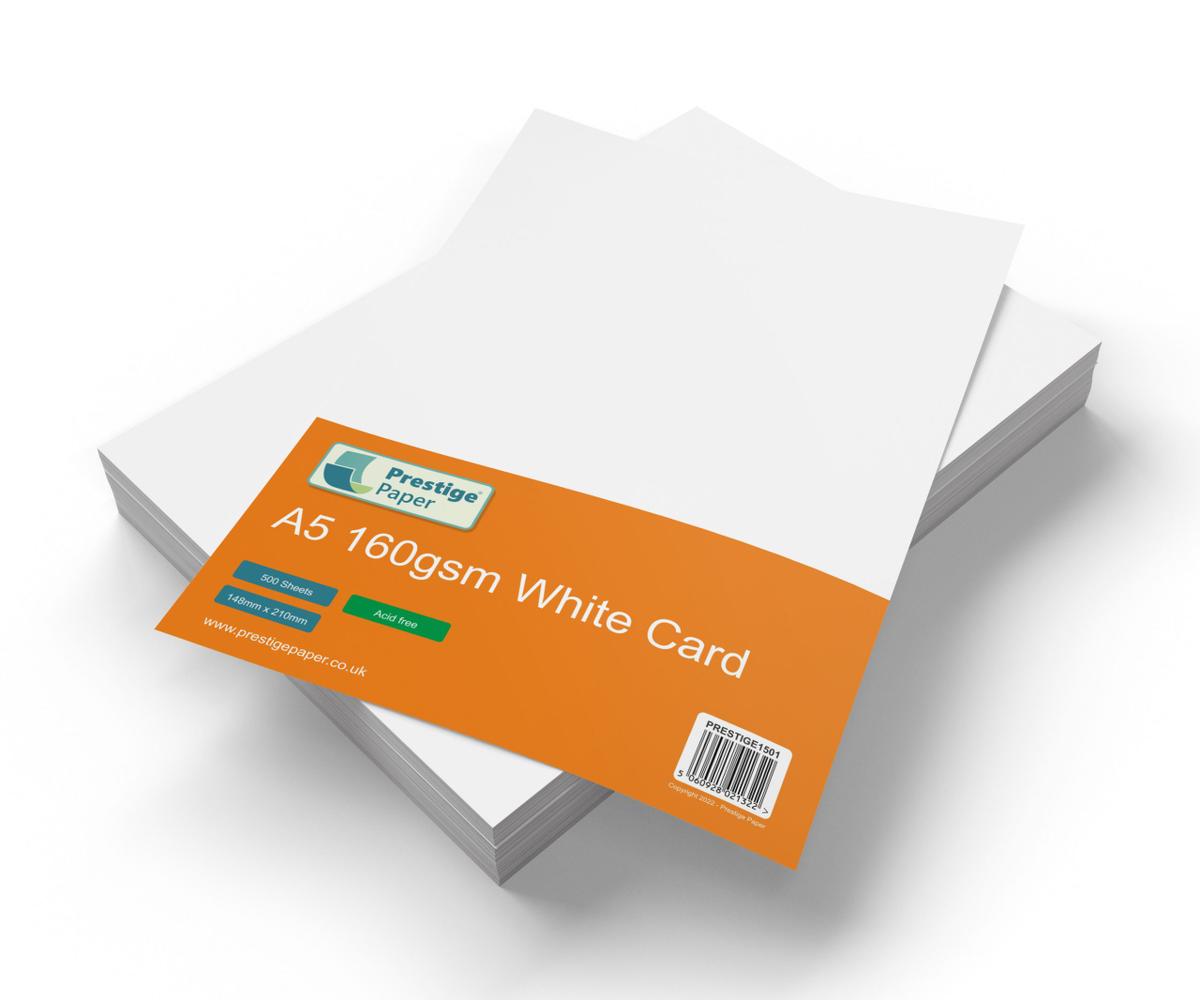 A5 White Card, 160gsm - 500 Sheets — smooth