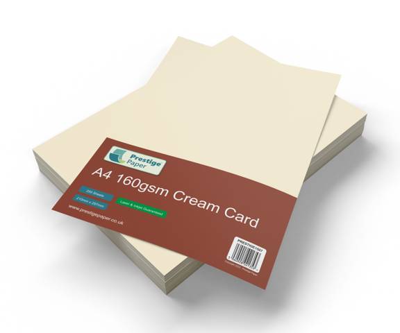 A4 Cream/Ivory Card, 160gsm - 250 Sheets
