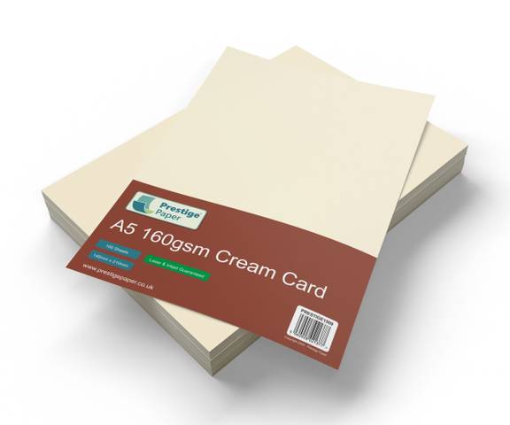 A5 Cream/Ivory Card, 160gsm - 100 Sheets