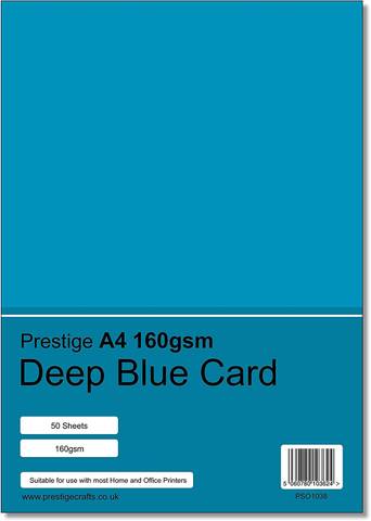 Prestige A4 160gsm Deep Blue Card - 50 Sheets per Pack