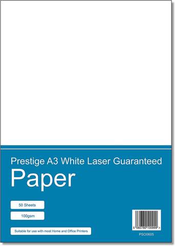 Prestige A3 White Laser/Inkjet Guaranteed Paper 100gsm - 50 Sheets